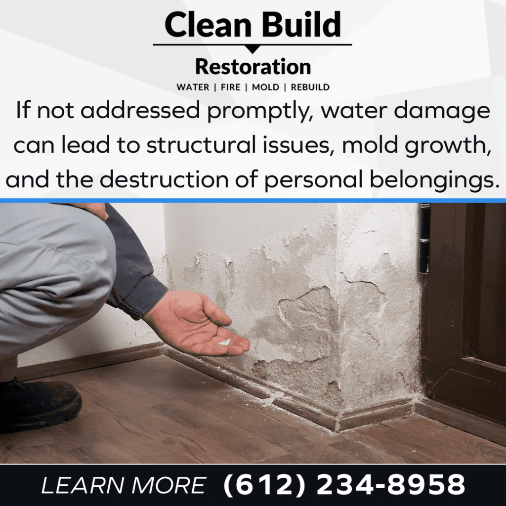 Mold growth caused by water damage